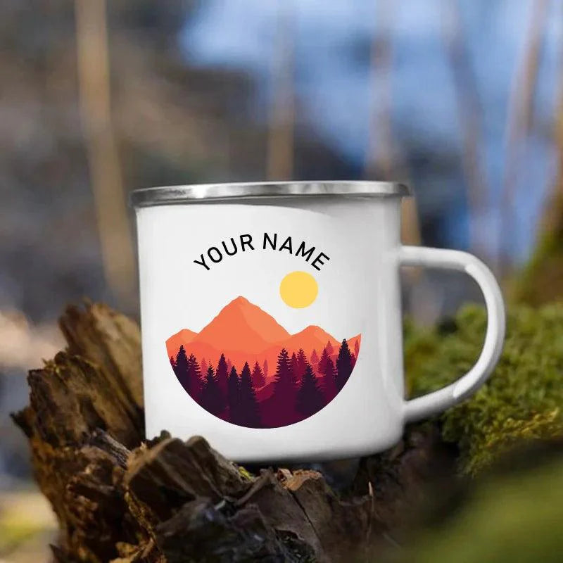 Rynx | Customizable Enamel Camping Mug for Unforgettable Outdoor Experiences - Personalized Coffee and Beer Mug