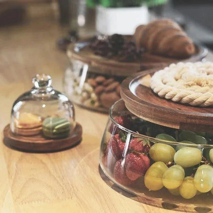 Rynx | Stylish eco-friendly glass storage jars with acacia wood lids for chic kitchen organization