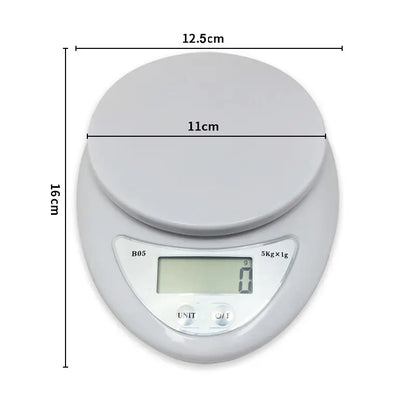 Rynx | 1pc LED Portable Digital Scale - 5kg Capacity, Ideal for Measuring Food Weight in Kitchen, Electronic Scales for Small Scale Weighing in Grams