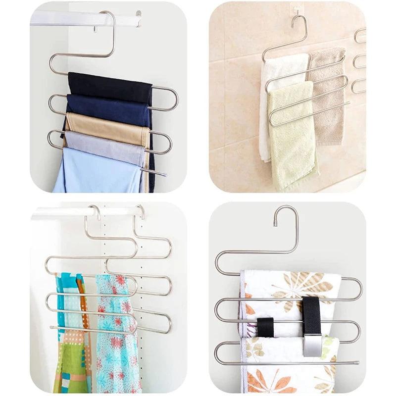 Rynx | Simplified 5-stage pants holder made of stainless steel with advanced grip technology for organizing wardrobes and bathrooms