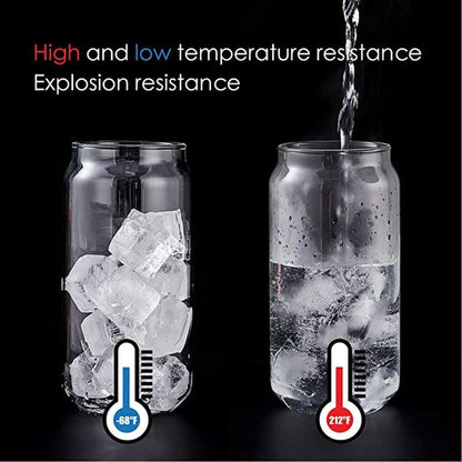 Rynx | Elegant Can-Shape Glass Tumbler Set - 4 Premium Cups for Luxurious Drinking Experiences