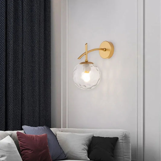 Rynx | LumiWall Lamp - Glass Bedroom Lighting Black Gold Sconce