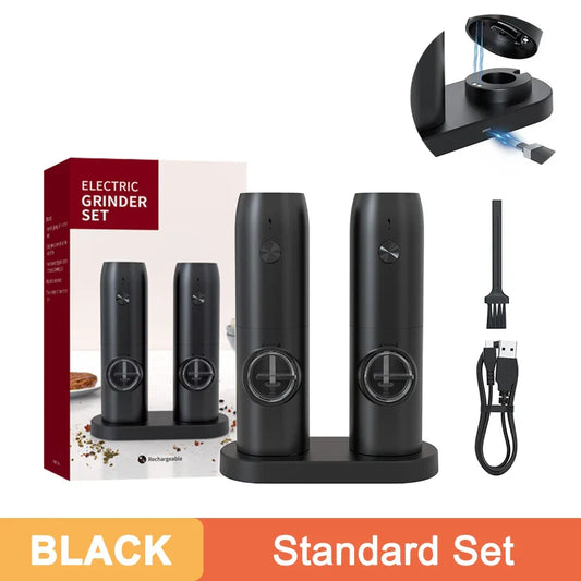Rynx | USB Rechargeable Electric Salt and Pepper Grinder: Adjustable Coarseness, Refillable Mill - Battery Powered Kitchen Gadget