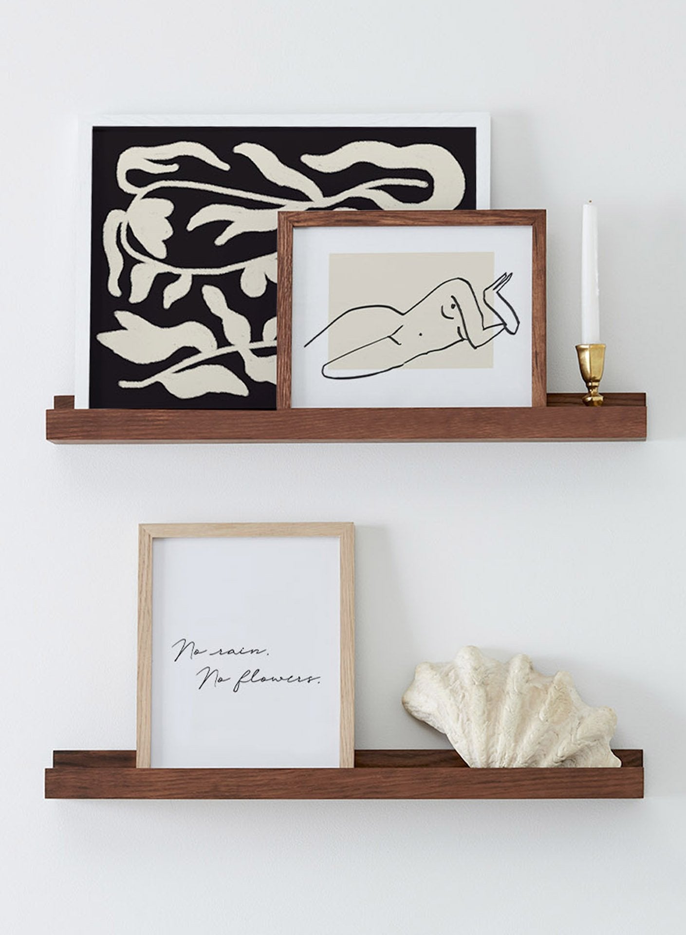 Rynx | Dark Oak Wall Shelf, 24 Inch | 61 cm