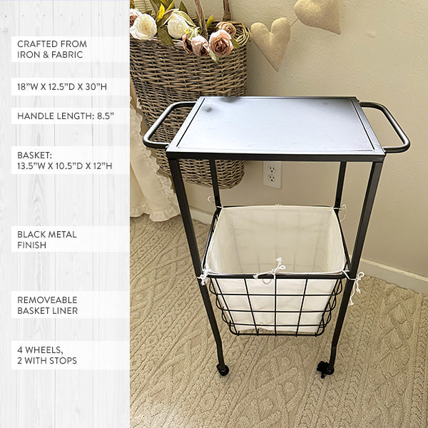 Rynx | Multipurpose iron rolling table with basket