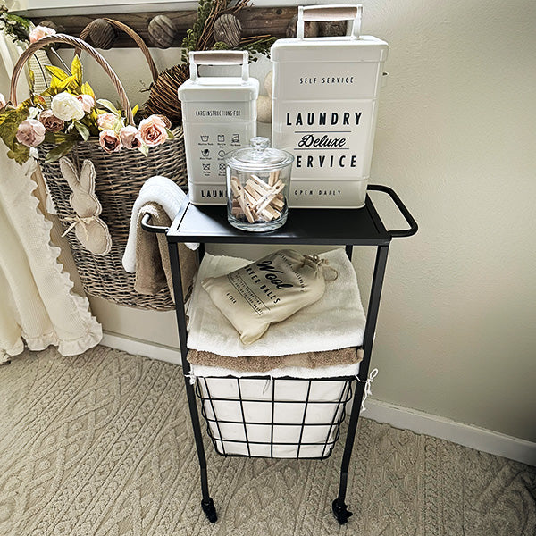 Rynx | Multipurpose iron rolling table with basket