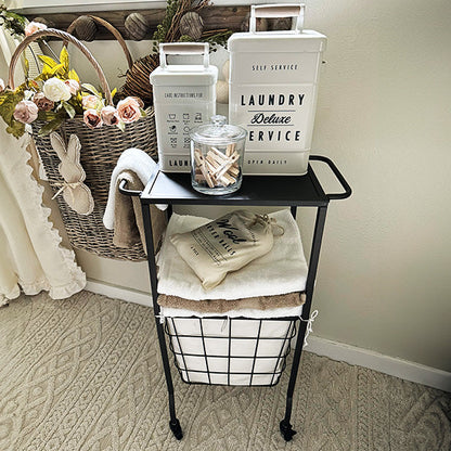 Rynx | Multipurpose iron rolling table with basket