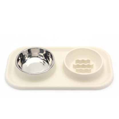 RYNX | Dual Bowl Slow Feeder Pet Bowl