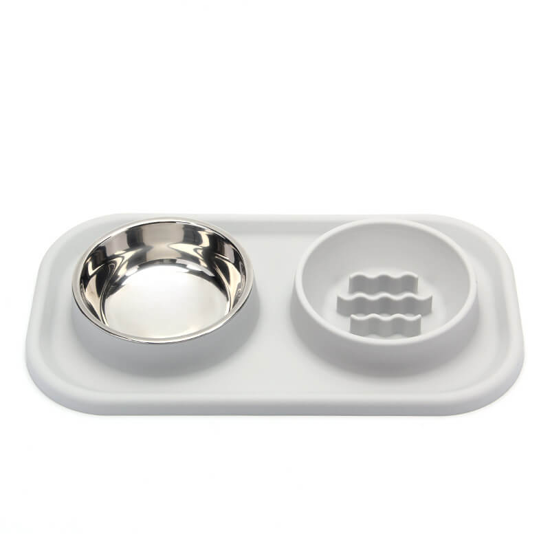 RYNX | Dual Bowl Slow Feeder Pet Bowl