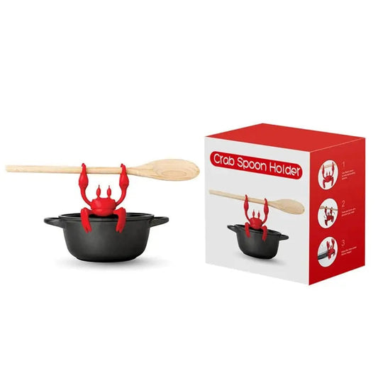 Rynx | Silicone Kitchen Utensil – Cute Crab Holder with Steam Release Function!