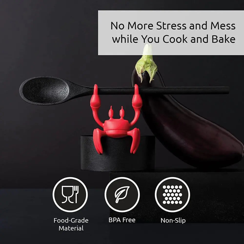Rynx | Silicone Kitchen Utensil – Cute Crab Holder with Steam Release Function!