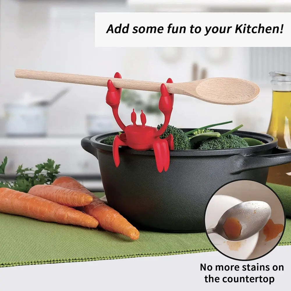 Rynx | Silicone Kitchen Utensil – Cute Crab Holder with Steam Release Function!