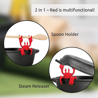 Rynx | Silicone Kitchen Utensil – Cute Crab Holder with Steam Release Function!