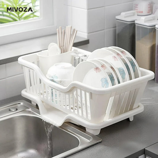 Rynx | Compact Dish Drying Rack with Drip Tray