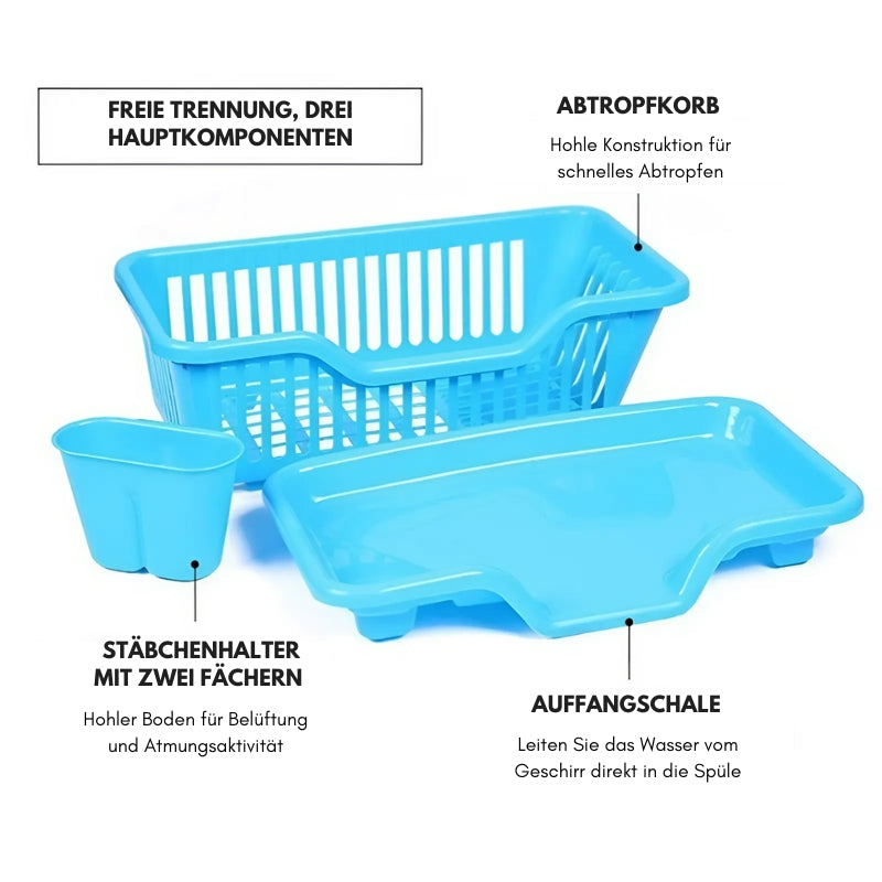 Rynx | Compact Dish Drying Rack with Drip Tray