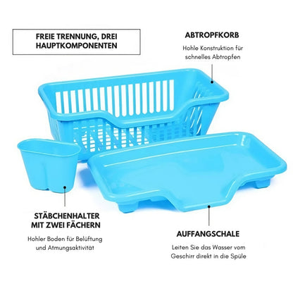 Rynx | Compact Dish Drying Rack with Drip Tray