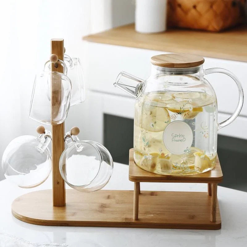 Rynx | Spring Flowers Glass Kettle - Pitcher