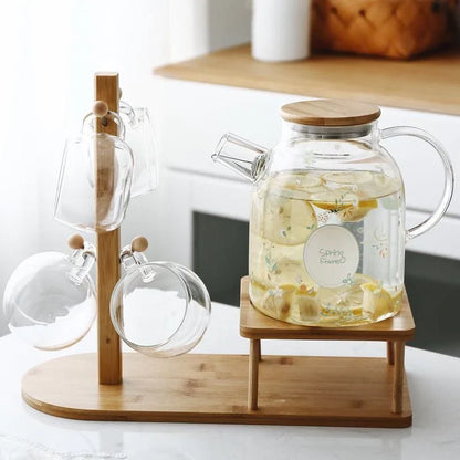 Rynx | Spring Flowers Glass Kettle - Pitcher