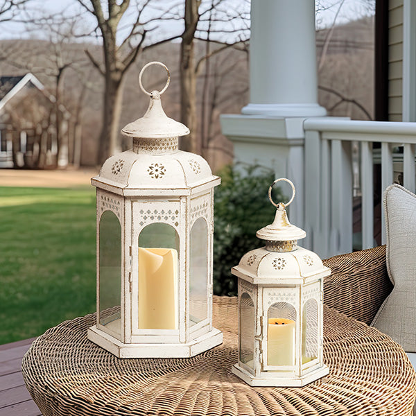 Rynx | Spring Eggshell Metal Lantern, Set of 2