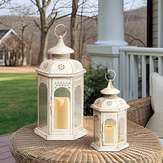 Rynx | Spring Eggshell Metal Lantern, Set of 2