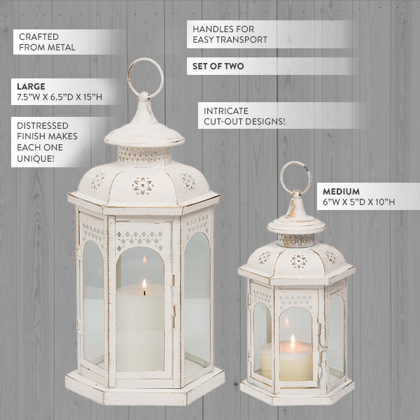 Rynx | Spring Eggshell Metal Lantern, Set of 2
