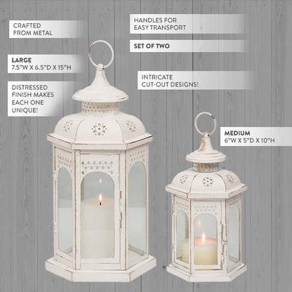 Rynx | Spring Eggshell Metal Lantern, Set of 2
