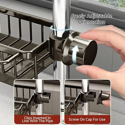 Rynx | Faucet sink organizer – stainless steel, compact and practical