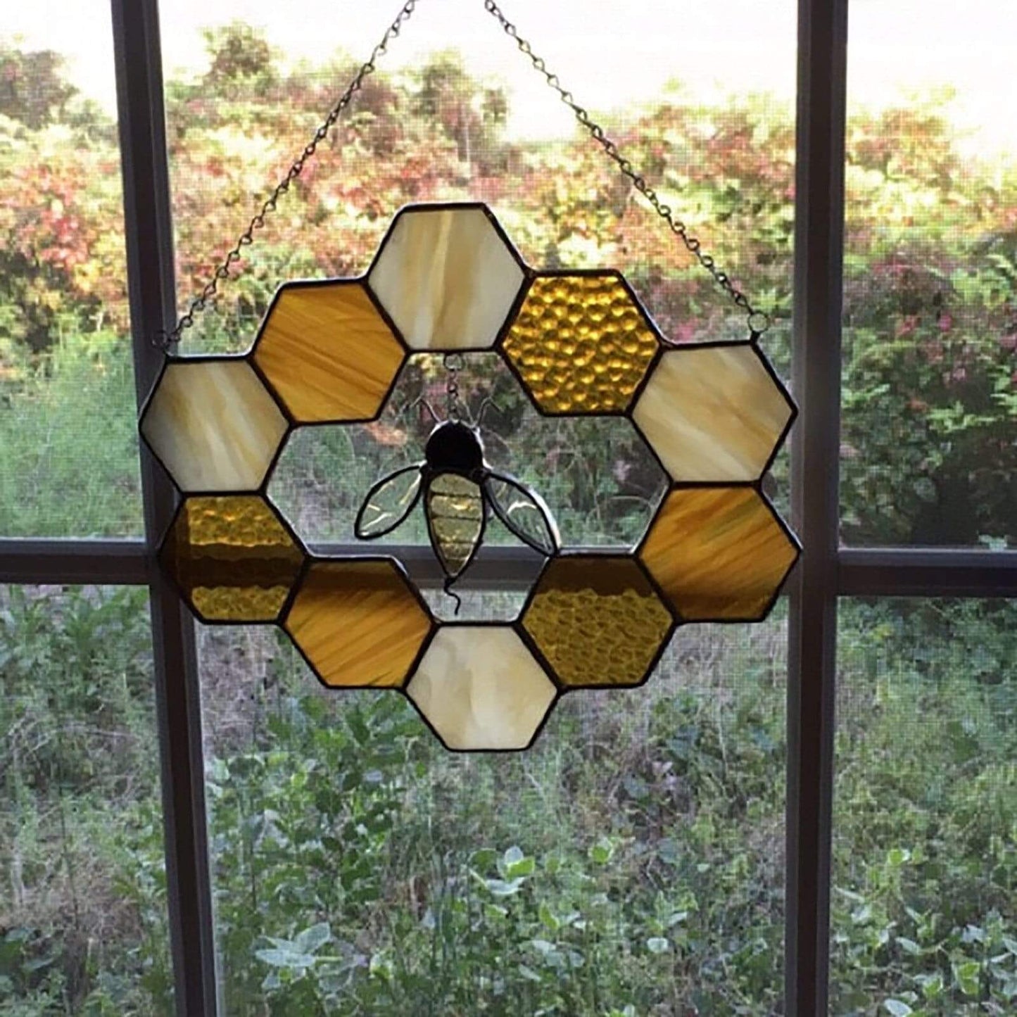 Rynx | Stained Glass Honeycomb Charm Suncatcher