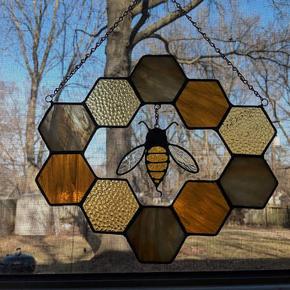 Rynx | Stained Glass Honeycomb Charm Suncatcher