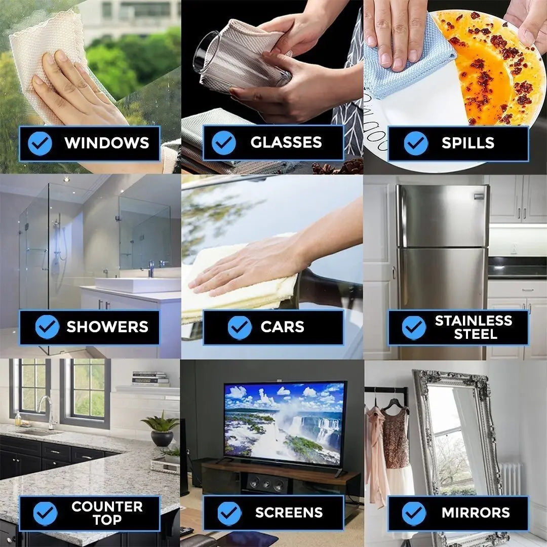 Rynx | Stripe-free Reusable Cleaning Cloths – Effortless & Chemical-free