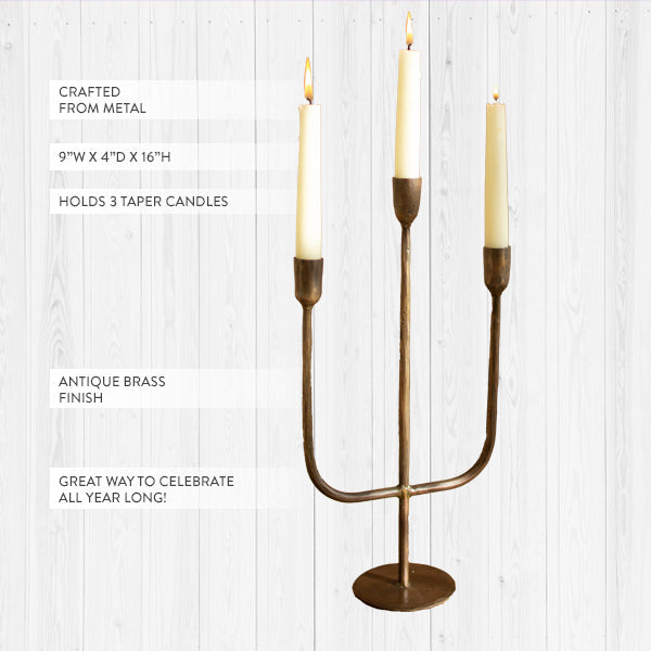 Rynx | Antique finish candle holder