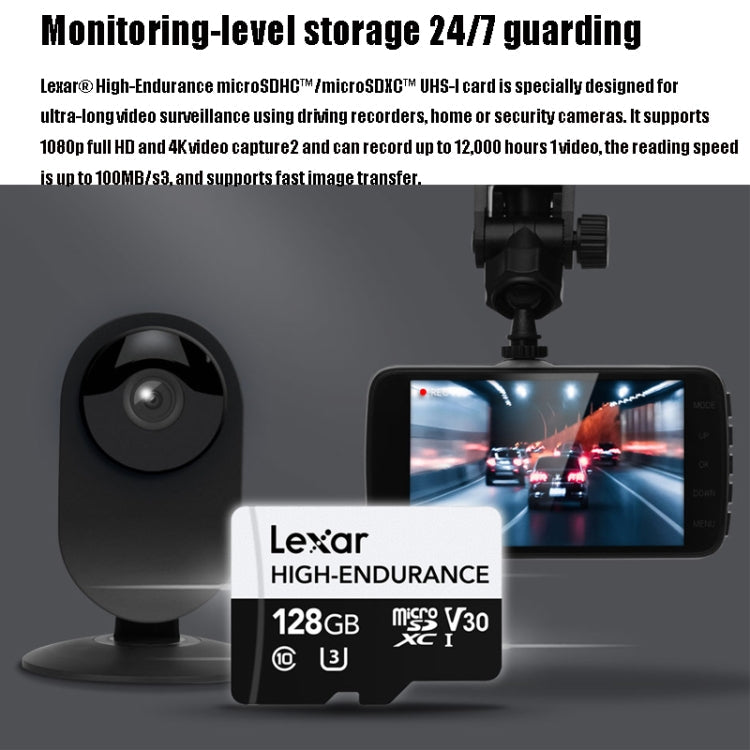 Rynx | Lexar MicroSDHC 128GB High Performance Dashcam Video Surveillance Camera TF Memory Card Video Card