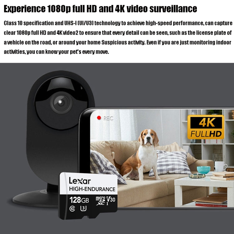 Rynx | Lexar MicroSDHC 128GB High Performance Dashcam Video Surveillance Camera TF Memory Card Video Card