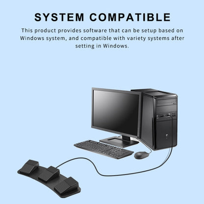Rynx | Pcsensor FS23 CF Foot Pedal Switch Keyboard Control Mouse Game Combination Pedal (Mechanical Sound)