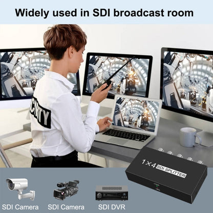 Rynx | 1 In 4 Out SD-SDI / HD-SDI / 3G-SDI Distribution Amplifier Video SDI Splitter (UK Plug)