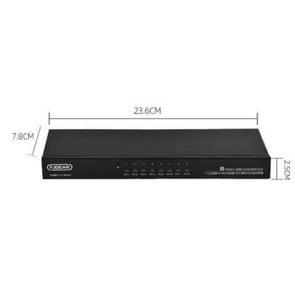 Rynx | FJGEAR FJ-810UK 8 In 1 Out USB KVM Switcher With Desktop Switch, Plug Type: US Plug (Black)
