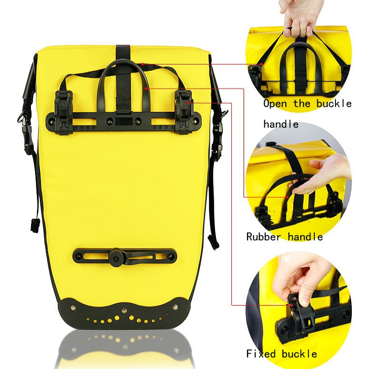 Rynx | WHEEL UP 25L WHFS001 Waterproof Bicycle Backpack Shelf Bag Unilateral Frame Bag Long-distance Trip Bicycle Bag 25L(Yellow)