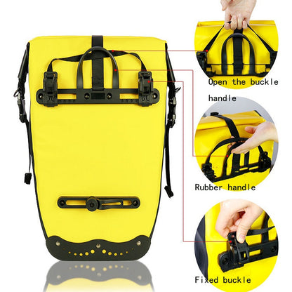 Rynx | WHEEL UP 25L WHFS001 Waterproof Bicycle Backpack Shelf Bag Unilateral Frame Bag Long-distance Trip Bicycle Bag 25L(Yellow)