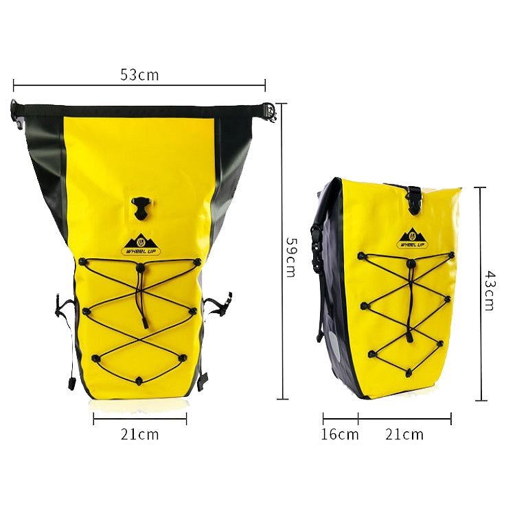 Rynx | WHEEL UP 25L WHFS001 Waterproof Bicycle Backpack Shelf Bag Unilateral Frame Bag Long-distance Trip Bicycle Bag 25L(Yellow)
