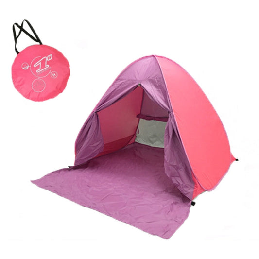 Rynx | With Curtain Automatic Instant Pop Up Tent Potable Beach Tent, Size: 150x165x110cm(Pink)