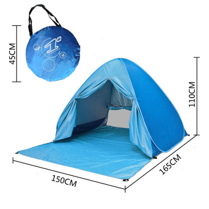 Rynx | With Curtain Automatic Instant Pop Up Tent Potable Beach Tent, Size: 150x165x110cm(Blue)
