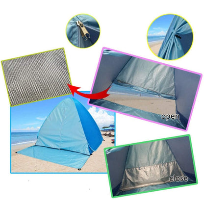 Rynx | With Curtain Automatic Instant Pop Up Tent Potable Beach Tent, Size: 150x165x110cm(Blue)