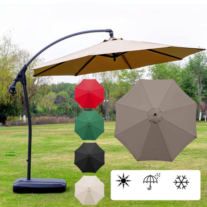 Rynx | Polyester Parasol Replacement Cloth Round Garden Umbrella Cover, Size: Diameter 3m 8 Ribs(Khaki)