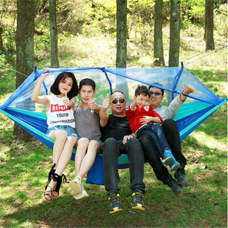 Rynx | Outdoor Mosquito Net Hammock Camping Ultralight Nylon Double Camping Air Tent, Size:260 x 140 CM(Pink Sky Blue)