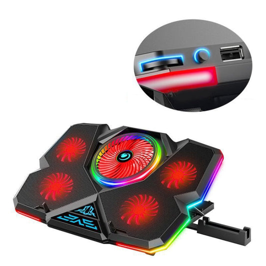 Rynx | CoolCold 5V Speed Control Version Gaming Laptop Cooler Notebook Stand, Specification: Red Symphony