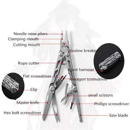 Rynx | 14 in 1 Multifunctional Pliers Folding Combination EDC Gadget Camping Survival Equipment Universal Tool Pliers