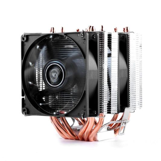 Rynx | Desktop Computer 6 Copper Pipe CPU Cooler Super Quiet Without Light 3-Pin Dual Fan