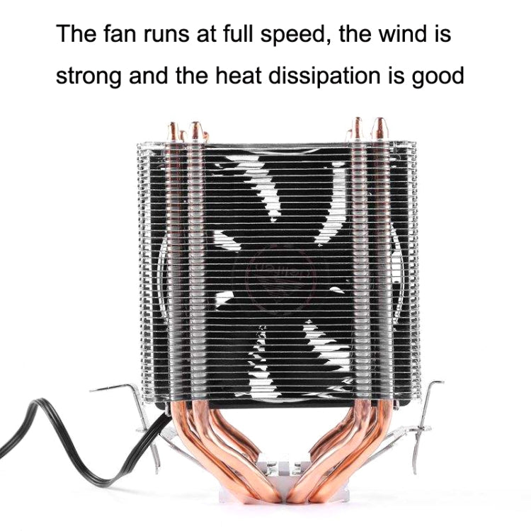 Rynx | Desktop Computer 6 Copper Pipe CPU Cooler Super Quiet Blue Light 3-Pin Single Fan