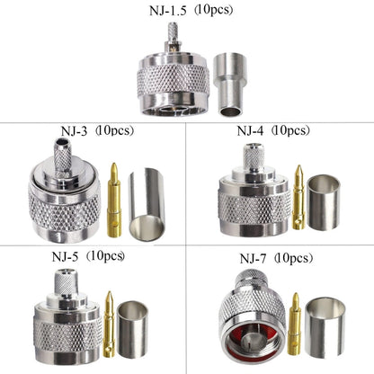 Rynx | 10 pieces NJ-7 for LMR400 N type connector connection low loss RF coaxial connector