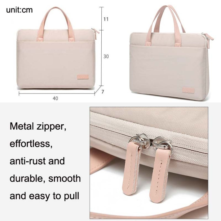 Rynx | For MacBook 15.6-16.1 inches MAHOO 10188 Ultra-thin Hand computer bag Messenger Laptop bag, Color: Khaki+Gray PU Power bag